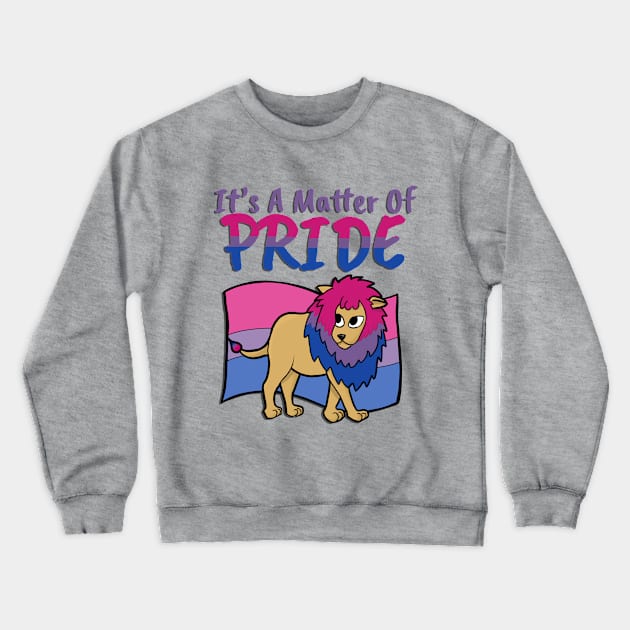 Bisexual Pride Lion- With text Crewneck Sweatshirt by marzipanpond